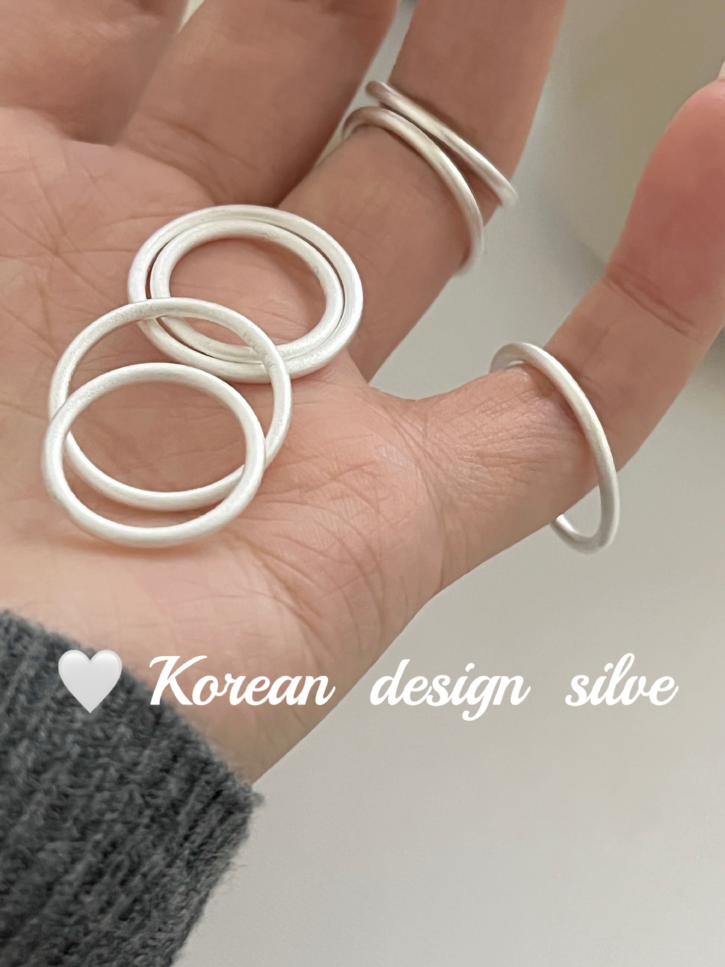 韩国性冷淡风时尚饰品 S999足银个性磨砂素圈戒指女闭口指环高级详情3