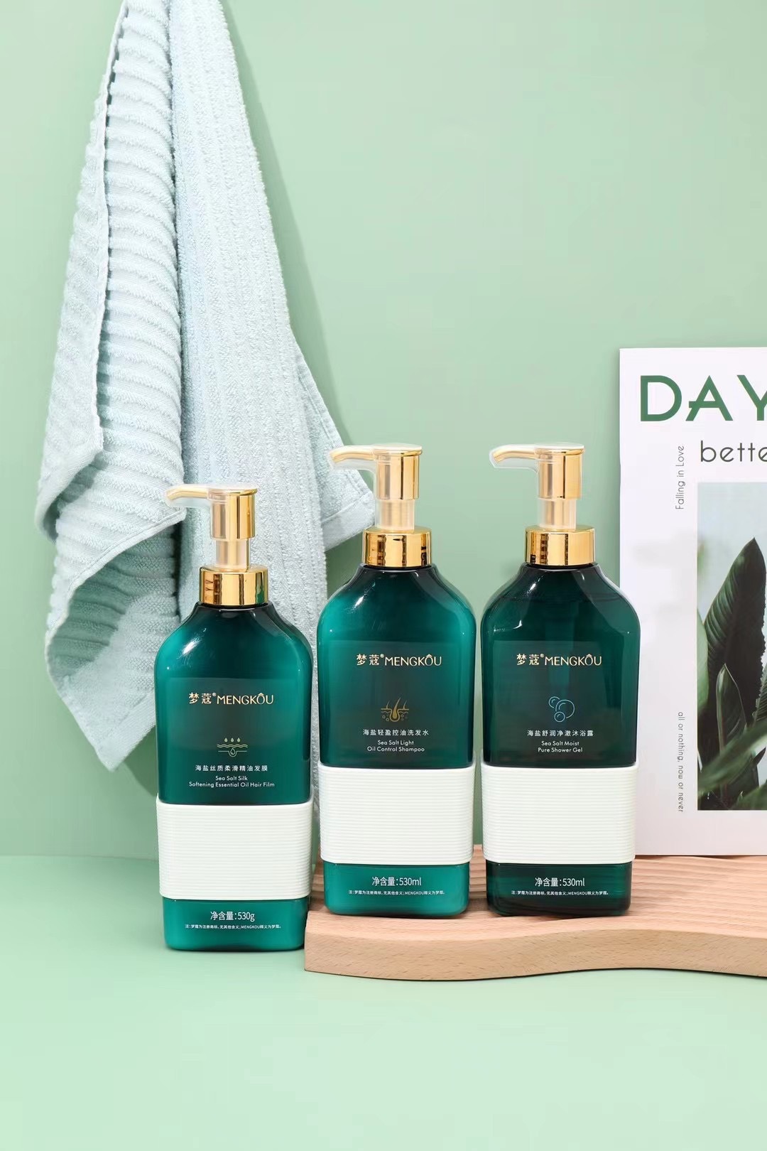 Mengkou Sea Salt Light Oil-Control Shampoo, Moisturizing and Purifying Body Wash, Hair Mask, Cleansing and Smooth Skin Care Set pic 6