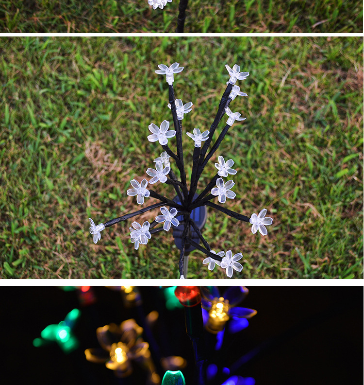 Factory direct sales of solar outdoor ground socket lights, 20 lights, LED lights, cherry blossom lights, branch lights, garden and courtyard decorative lights pic 7