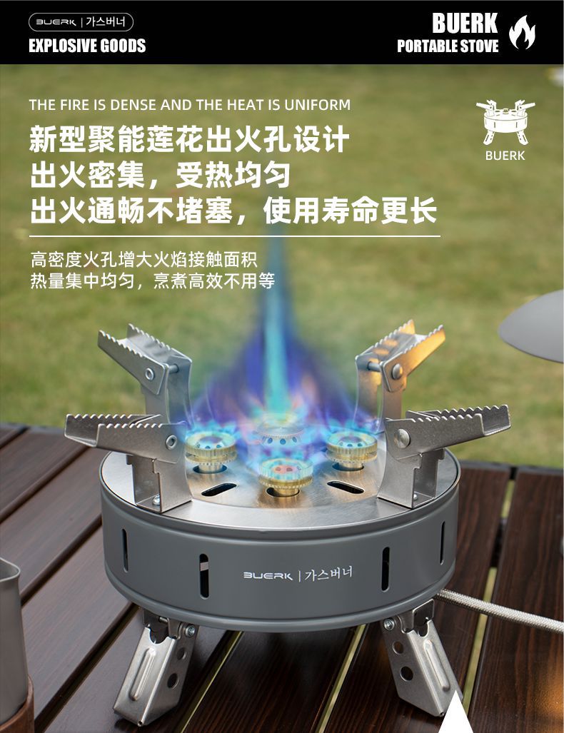 便携式户外五星猛火煤气卡式炉野炊火锅炉头野外防风燃气灶具批发详情5