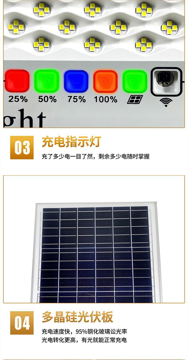 Factory wholesale solar outdoor lights, courtyard indoor and outdoor household ultra-bright high-power waterproof lighting pic 17