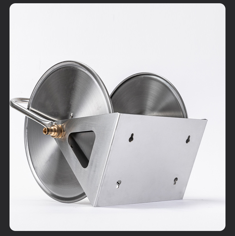 不锈钢浇花洗车水管收纳架挂式自动卷管器手提农家用水管绕管车架详情4