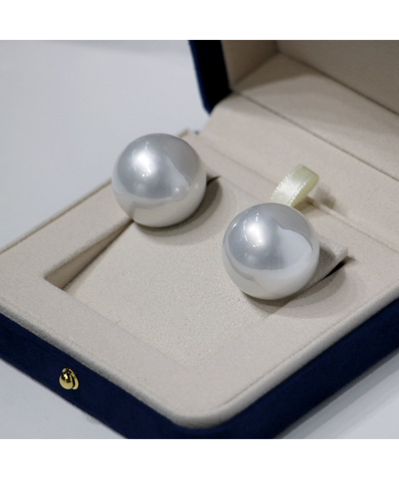 大灯泡澳白平替超大水晶玻璃珍珠耳钉赫本风优雅高级感2025新年详情13