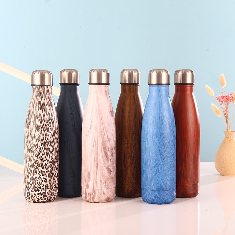 跨境304不锈钢保温杯水转印工艺美式可乐瓶户外便携运动水杯批发详情2