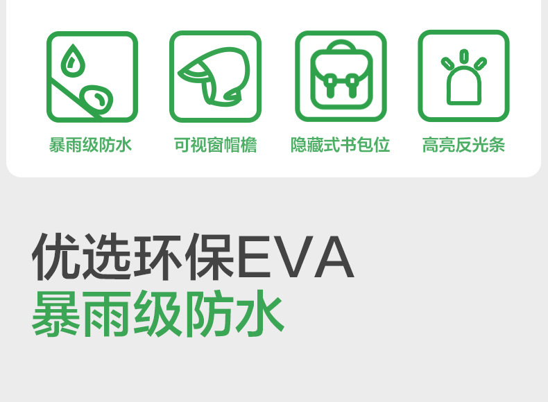 KK树儿童雨衣男童女孩防水雨披防雨服幼儿园宝宝带书包位套装恐龙详情3