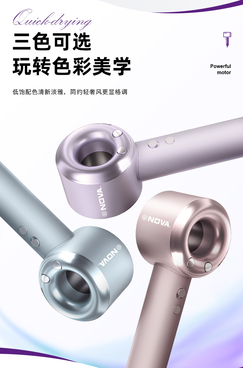 Новый мощный электрофен NOVA NV-7433 с отрицательным ионным феном большого размера pic 8
