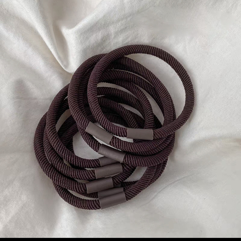 New Korean high-elasticity and durable rubber band, black basic hair band, bun hair rope, cute girl leather case pic 7