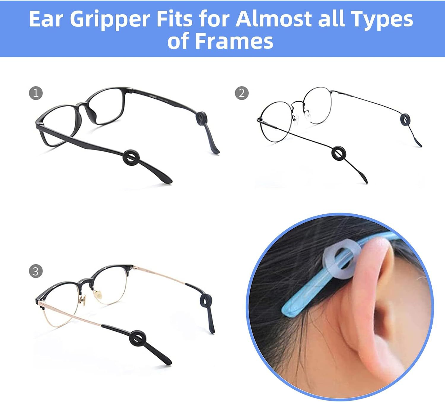 Cross-border best-selling 27 pairs of anti-slip ear tips for glasses, medium-sized round ear pads, concave-convex nose pads for glasses, fixed glasses accessories pic 5