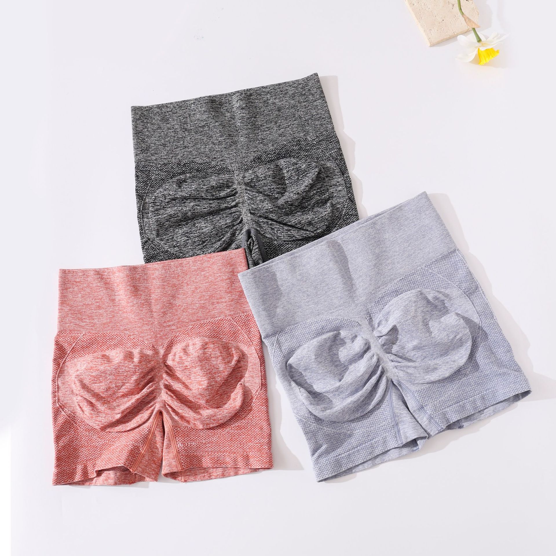 High-waisted quick-drying yoga shorts for women to lift and plump the buttocks and cover the belly, tight three-inch pants, peachy buttocks shaping yoga pants, applicable to other categories pic 5