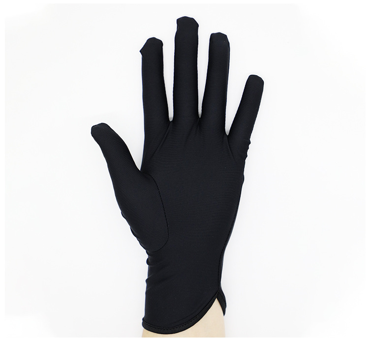 Factory wholesale spandex jewelry gloves, black and white elastic electronic factory counter sales, luxury shopping guide gloves logo pic 11
