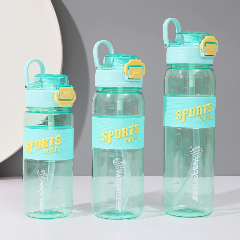 新款马卡龙色运动水杯大容量运动水壶便携女学生防摔塑料杯子吸管详情4