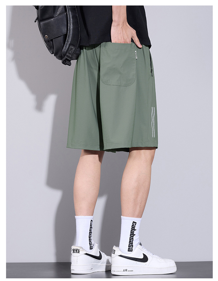 冰丝短裤男士夏季薄款2025新款速干外穿沙滩宽松休闲运动五分裤详情18