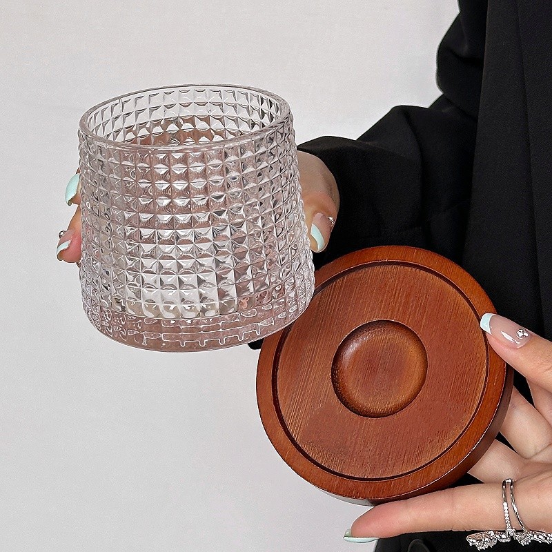 创意平底款带杯垫玻璃杯威士忌酒杯咖啡杯果汁杯啤酒杯阿芙加朵杯详情10