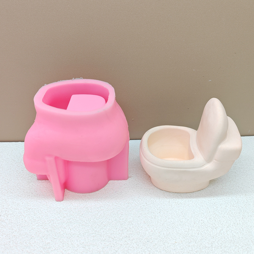 diy silicone molds for creative toilet flowerpots, scented candles, gypsum epoxy resin, cement toilets, and succulent flowerpots pic 7