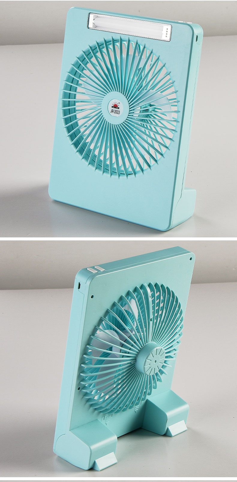 Portable fan with light, rechargeable, student dormitory, desktop, standing, strong wind power office fan, ultra-thin in summer pic 8