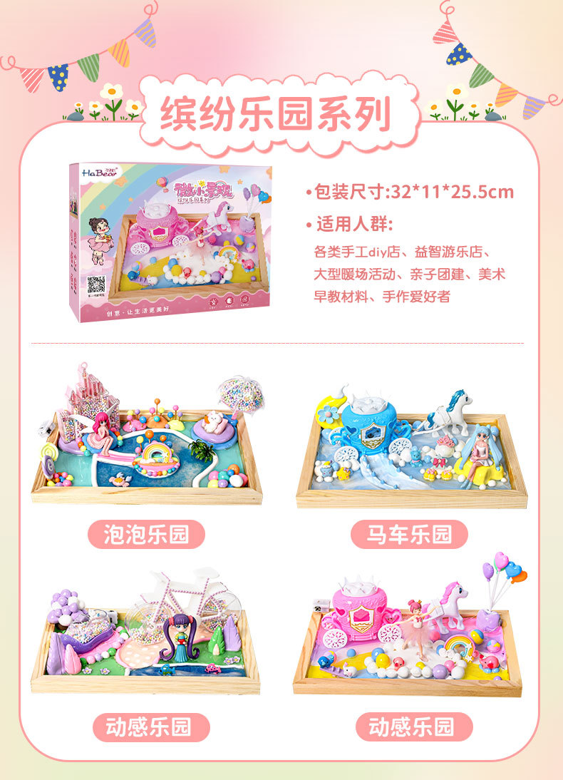 儿童DIY滴胶微景观大世界材料套装创意粘土木框微小景观主题DIY详情2