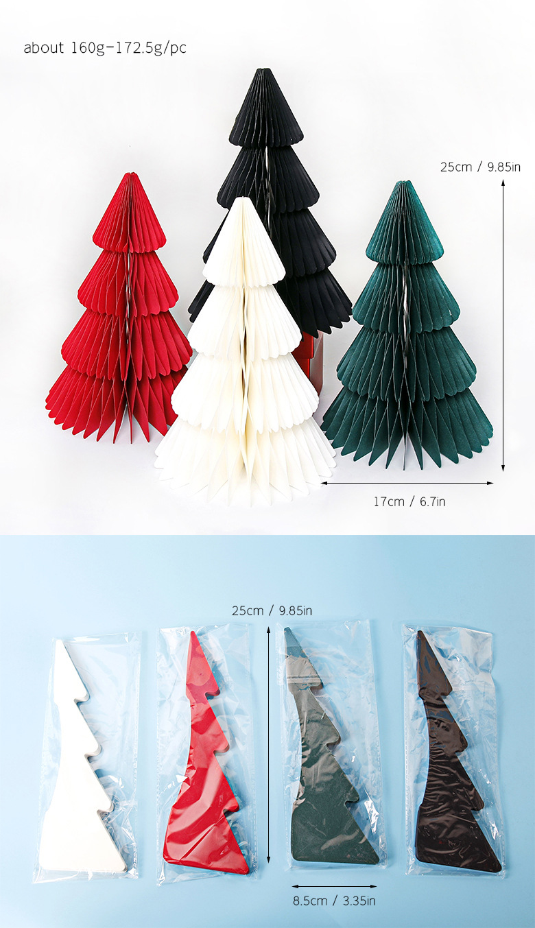 圣诞节装饰用品 立体纸蜂窝圣诞树 桌面摆件 家居派对PATY装饰 绿色环保 圣诞装饰品详情7