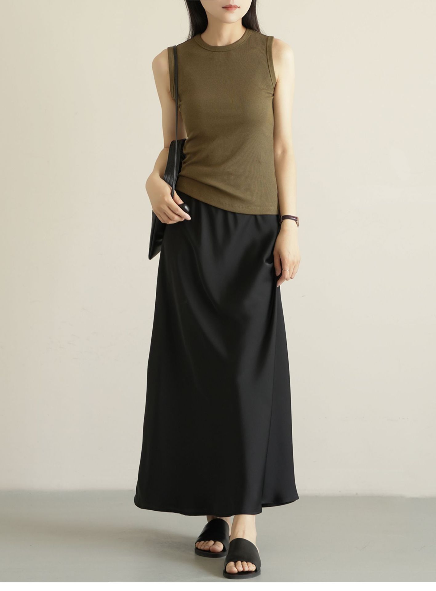 夏季纯棉小圆领吊带背心女纯欲风外穿工字宽肩带遮副乳内搭上衣详情9