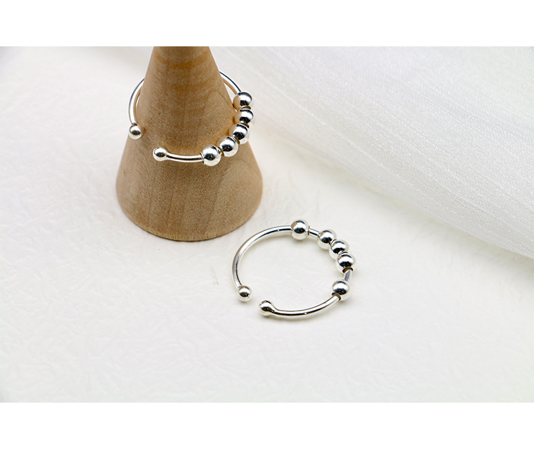 European and American S925 sterling silver rotatable anti-stress anxiety ring, adjustable cross-border new product ring, Amazon ring pic 9