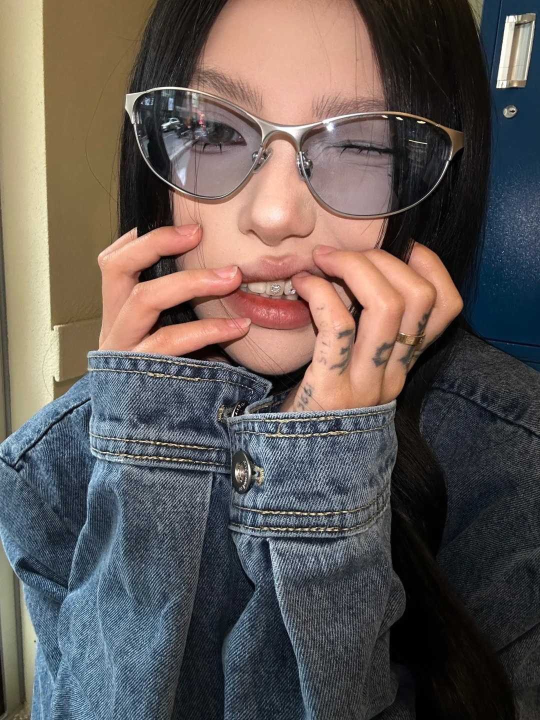 新款辣妹街拍金属猫眼墨镜凹造型美式复古太阳眼镜女防紫外线墨镜详情5