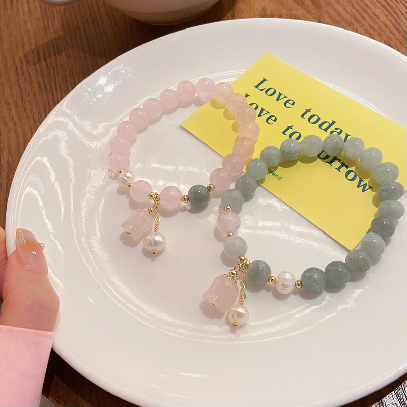 天然绿发晶黑金超白幽灵白水晶方糖手串葡萄石招财喜金水木女详情23
