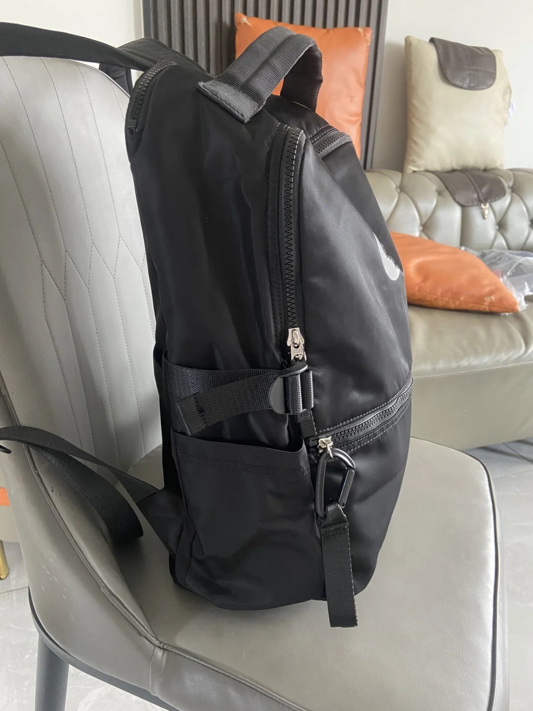 lulu unisex backpack, fashionable nylon backpack, large-capacity student schoolbag, outdoor travel and leisure bag pic 6