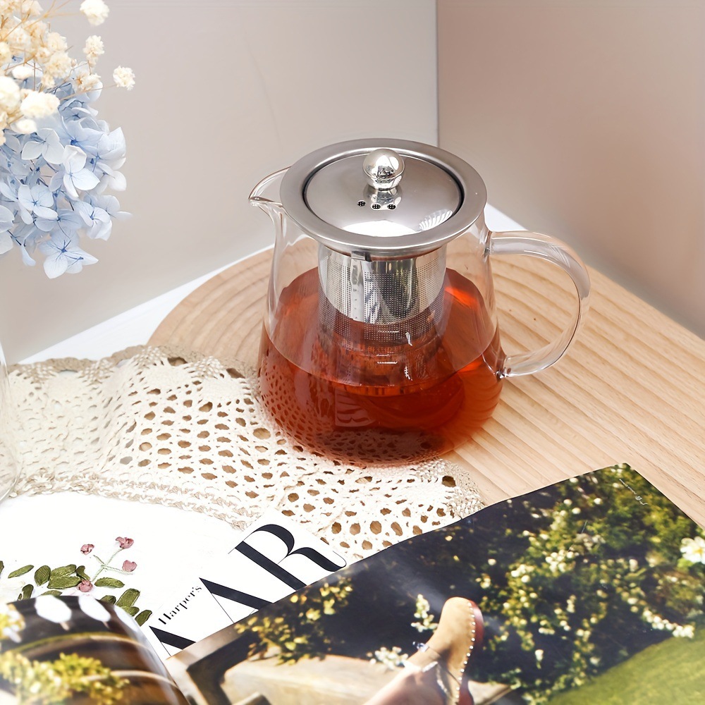 圆形不锈钢过滤茶壶高硼硅过滤玻璃泡茶壶泡茶壶耐热功夫茶具供应详情21
