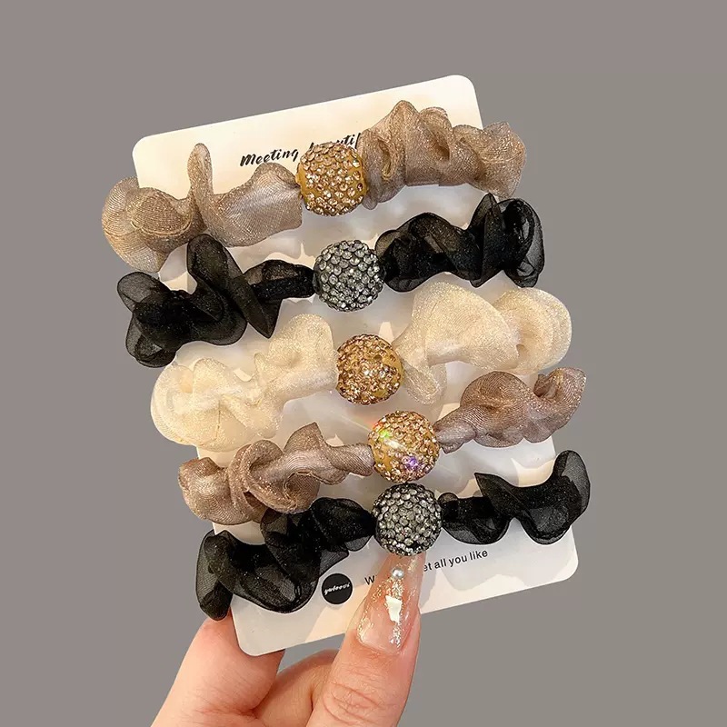 Mesh hair ties, high-elasticity leopard print hair ties, elegant and good-looking, organza hair bands, hair accessories, and hair tie accessories wholesale pic 3