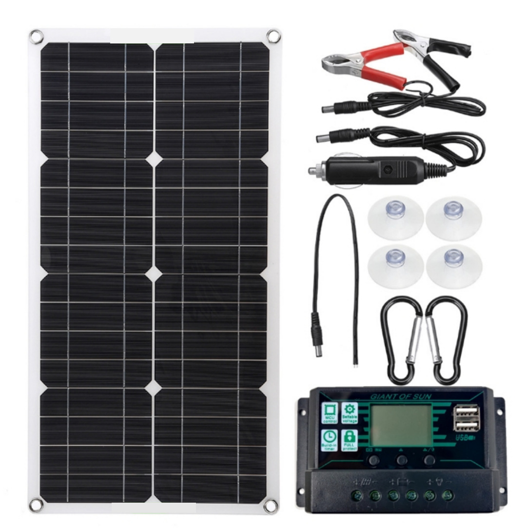 Cross-border solar panel lamp ID100W controller, 25W outdoor car ignition charging bottle, 12V-24V controller pic 1