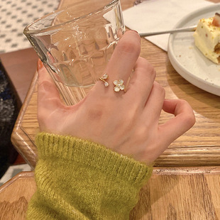 A light luxury mother-of-pearl double-layer plain ring ring that accentuates a slender hand and exudes a sense of sophistication. It features a unique and trendy open ring design on Instagram for women pic 5
