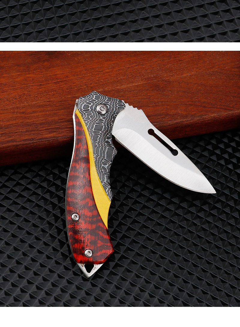 Stainless steel handle 3D printed folding knife, outdoor tool, self-defense portable folding knife, fruit knife, belt clip portable knife pic 10