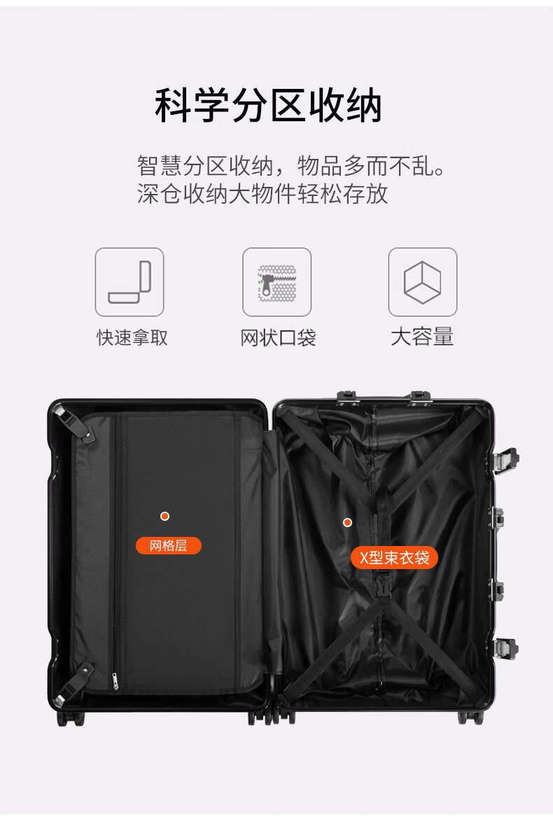 旅行箱铝框20拉杆箱万向轮24男女学生行李箱26密码箱子大容量29寸详情16