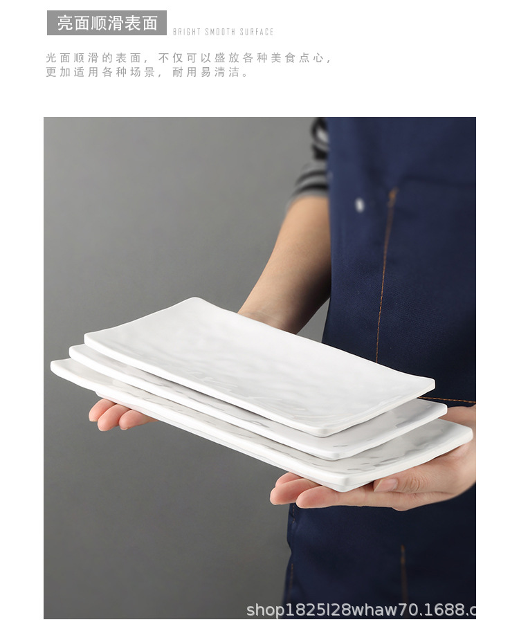 Melamine plate wholesalers, commercial plates, hot pot restaurant serving plates, rectangular imitation porcelain rice noodle plates, snack plates, barbecue plates pic 4