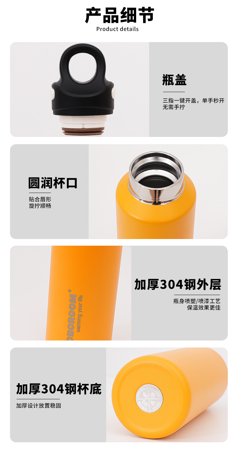 BOBOROOM threaded insulated cup, 316 stainless steel large-capacity water cup, student coffee cup, portable pic 20