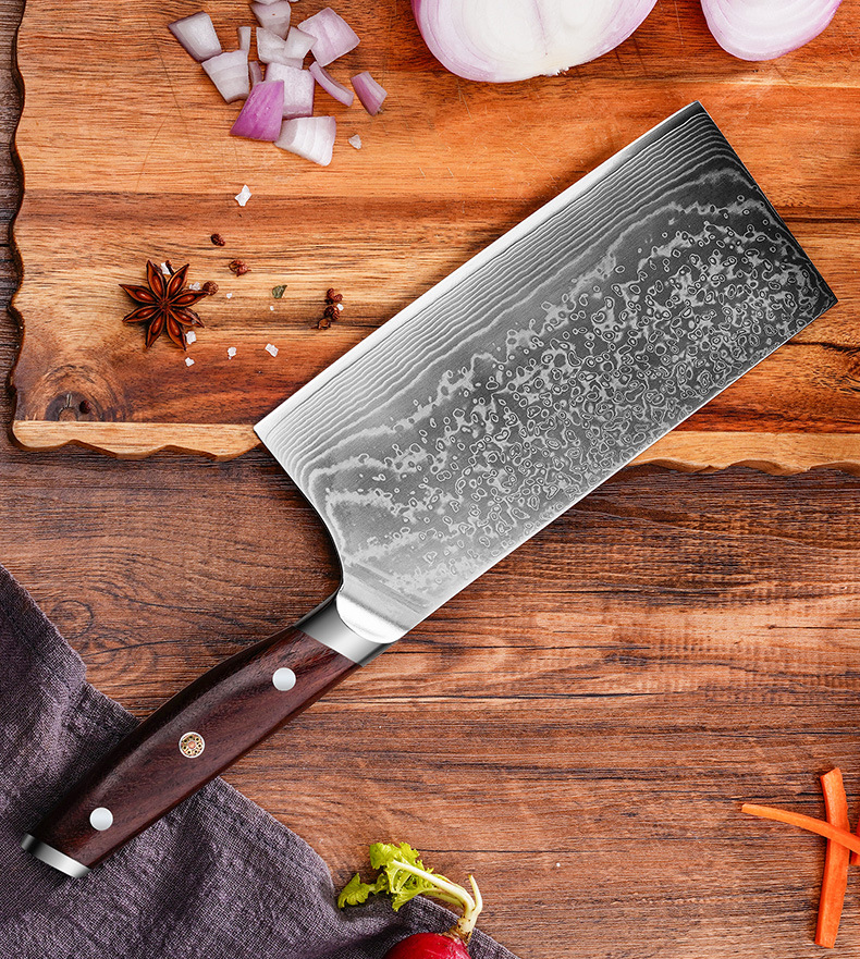 Дамасский кухонный нож из нержавеющей стали, подарочный ящик для кухонных ножей, кухонный резак для домашних кухонных ножей pic 10
