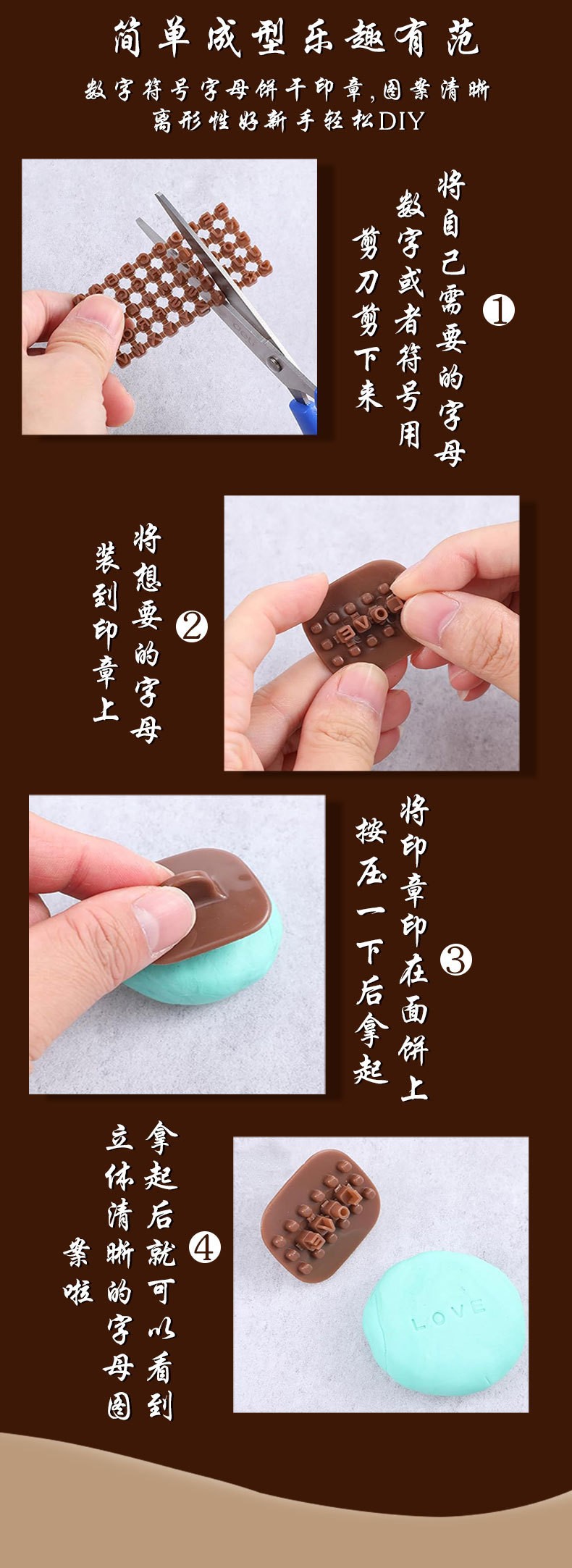 DIY烘焙饼干模具英文字母数字符号印章饼干模活字印刷邮票曲奇模详情7