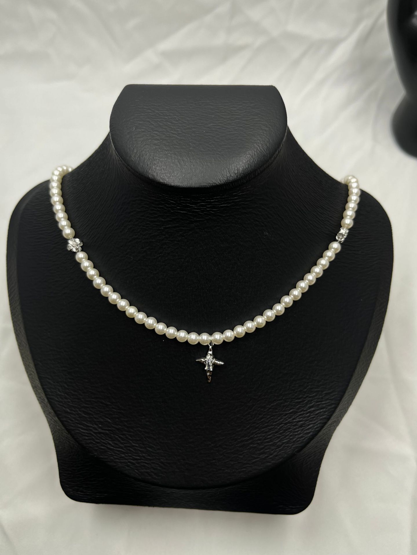 2024新款不掉色星芒吊坠施家珍珠项链爆款简约颈链精致闪亮百搭详情4