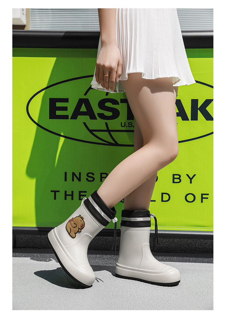 网红卡通时尚雨鞋女款外穿收口防水鞋防滑亲子雨靴女学生可爱胶鞋详情10