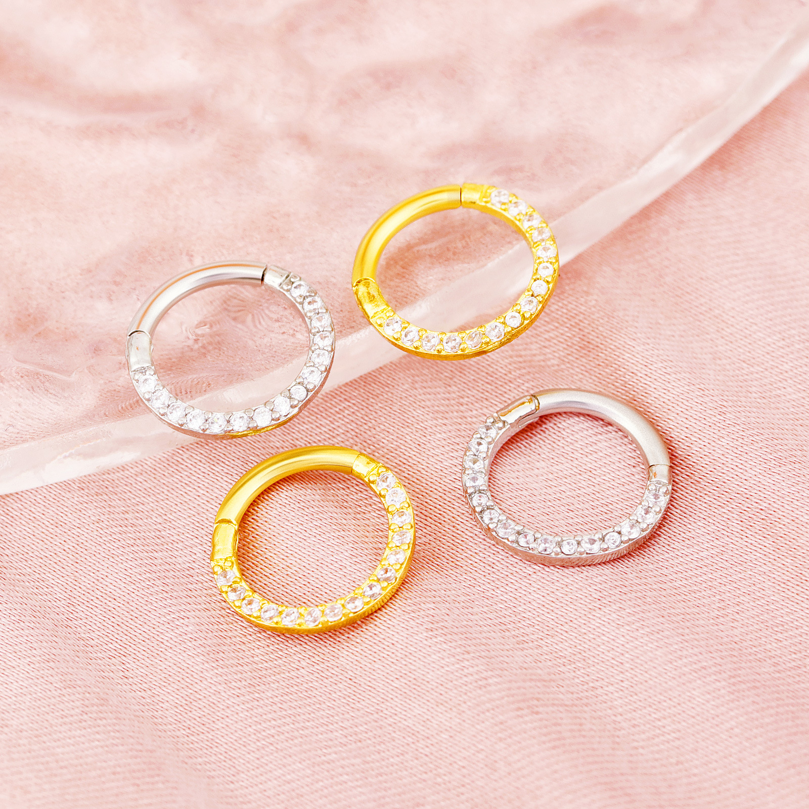 圆形镶钻耳饰鼻环穿刺 欧美跨境外贸耳饰批发 独特设计穿刺饰品 时尚潮流其他穿刺饰品详情23