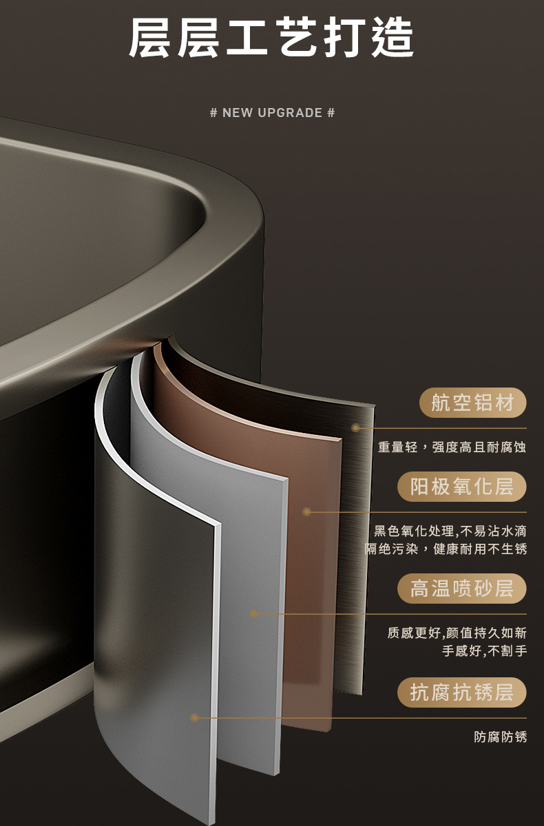 卫生间浴室置物架太空铝三角墙上转角壁挂式免打孔轻奢厕所收纳详情15