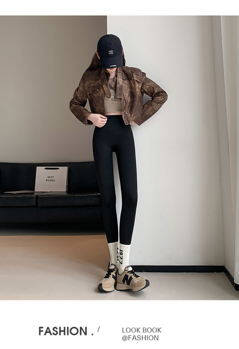 VV蜜桃白色鲨鱼裤女外穿春秋高高弹哑光打底裤高腰提臀瑜伽运动裤详情29