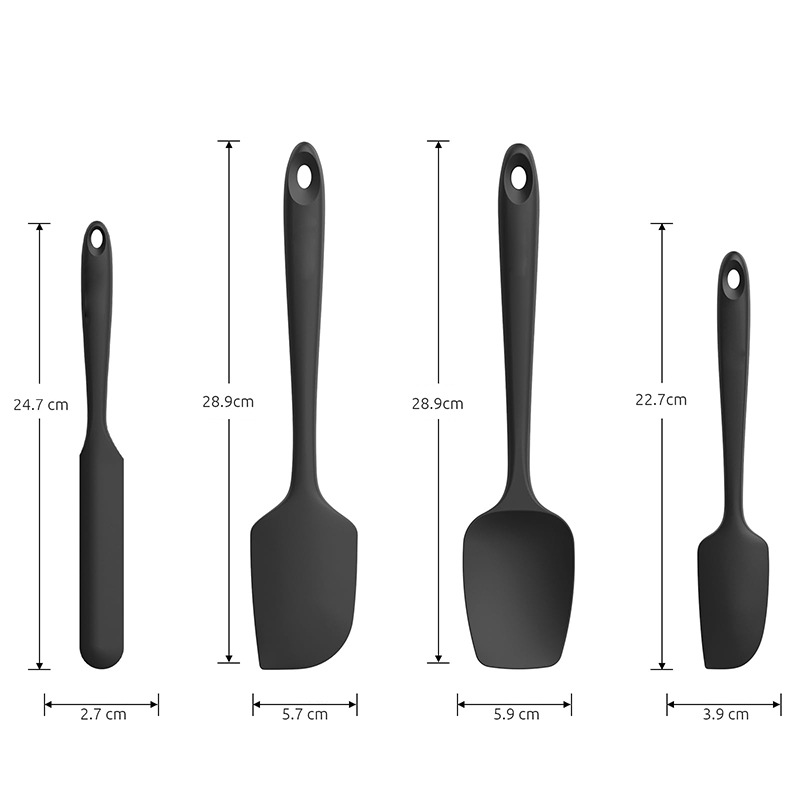 亚马逊热销 硅胶刮刀4件套一体式硅胶厨具大中小蛋糕奶油抹刀套装详情3