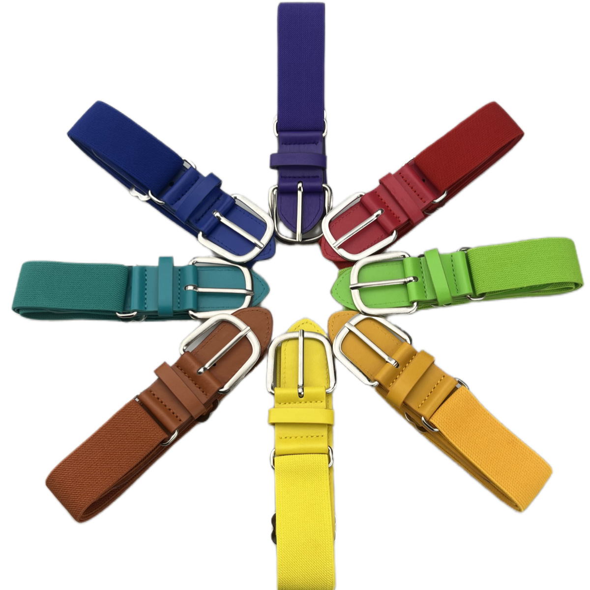 弹力超强腰带男女户外运动可调节高档PU透气编织加厚松紧棒球皮带详情1