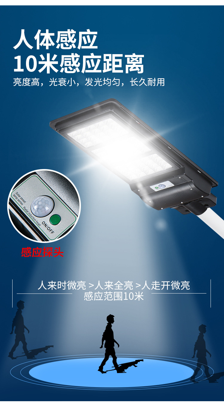 太阳能灯户外庭院灯家用路灯新农村防水LED照明灯人体感应灯智能详情8
