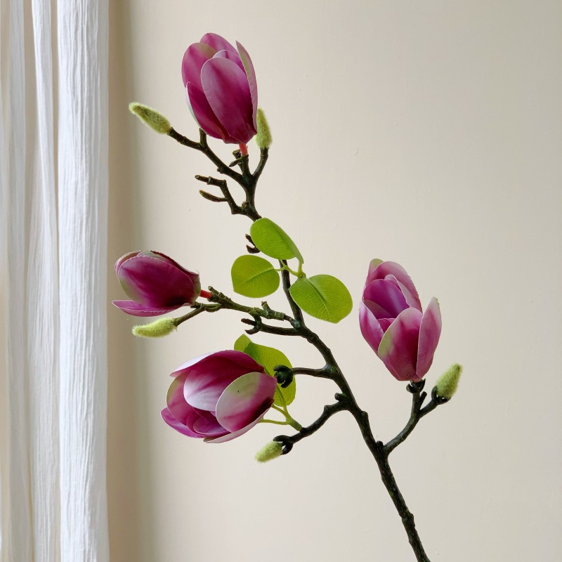 中式高仿3D胶片手感玉兰花仿真花假花装饰客厅玄关餐桌摆件塑料花详情12