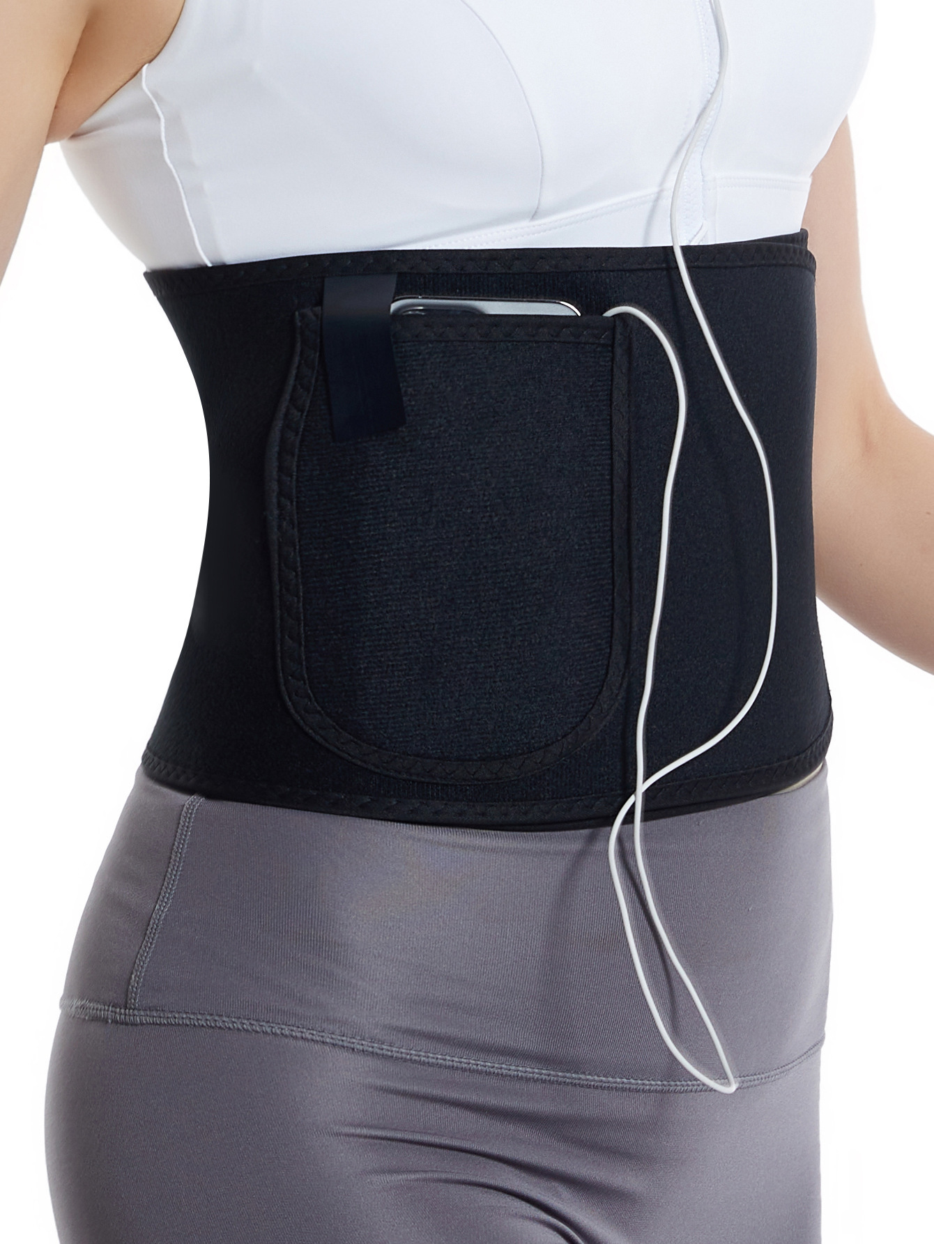 X Cross-border best-selling abdominal tightening belt, sauna sweat-absorbing belt, body-shaping belt, mobile phone bag, silver ion waist seal belt pic 7