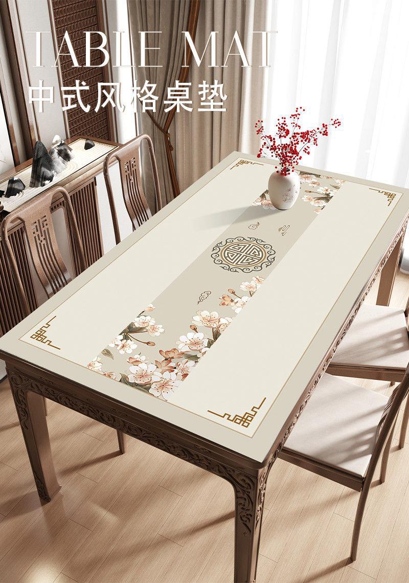 国潮新中式桌垫防水防油防烫桌面垫中国风餐桌垫长方形茶几免洗详情2