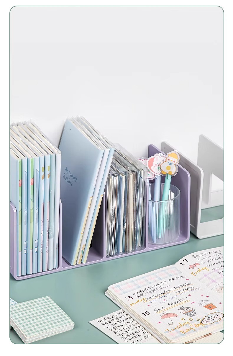 Desktop simple bookshelf, student desk, book storage rack, multi-layered office document storage rack pic 3