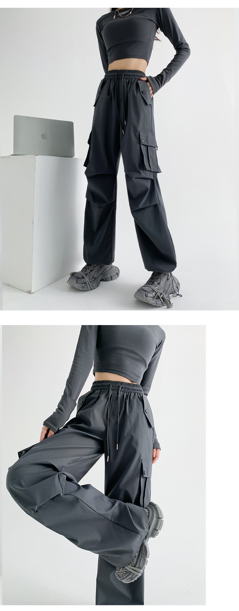 美式工装裤女裤子春夏2025新款宽松垂感直筒裤卫裤显瘦休闲阔腿裤详情17