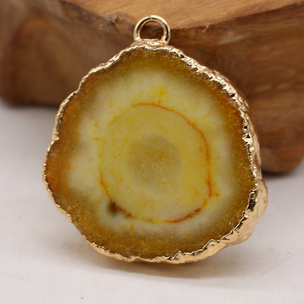 跨境天然不规则圆形玛瑙吊坠DIY饰品配件手工耳环项链制作批发详情26